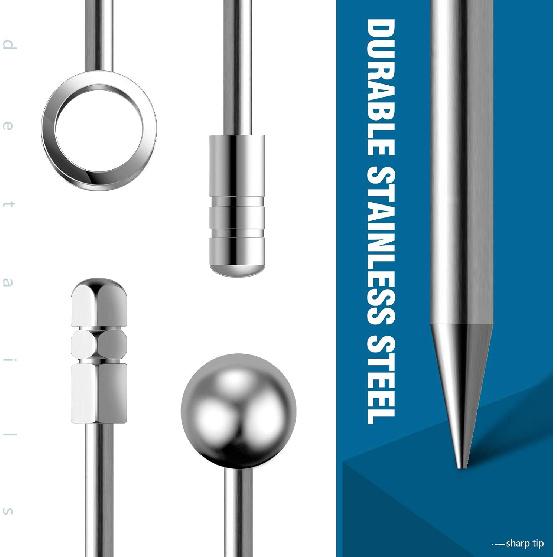 Cocktail Picks Stick, 20Pcs Stainless Steel Martini Picks, Reble Metal Cocktail Skewers Olives Appetizers Bloody Mary Brandied