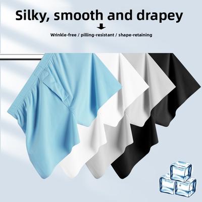 Large Size Men Spring and Summer Ice Silk Cool Loose Breathable Flat Angle Underwear