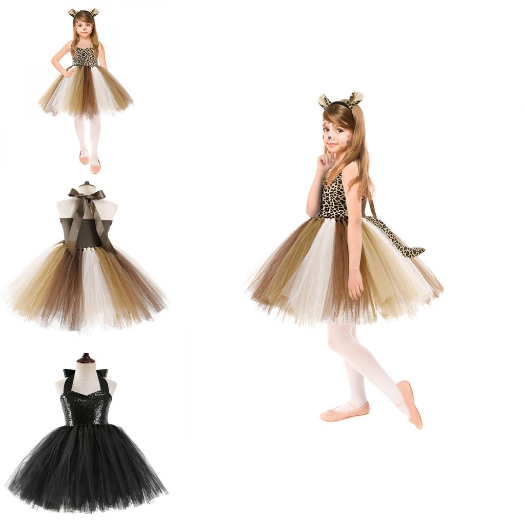 Adorable Leopard Giraffe Tiger Cosplay Costume Set For Girls
