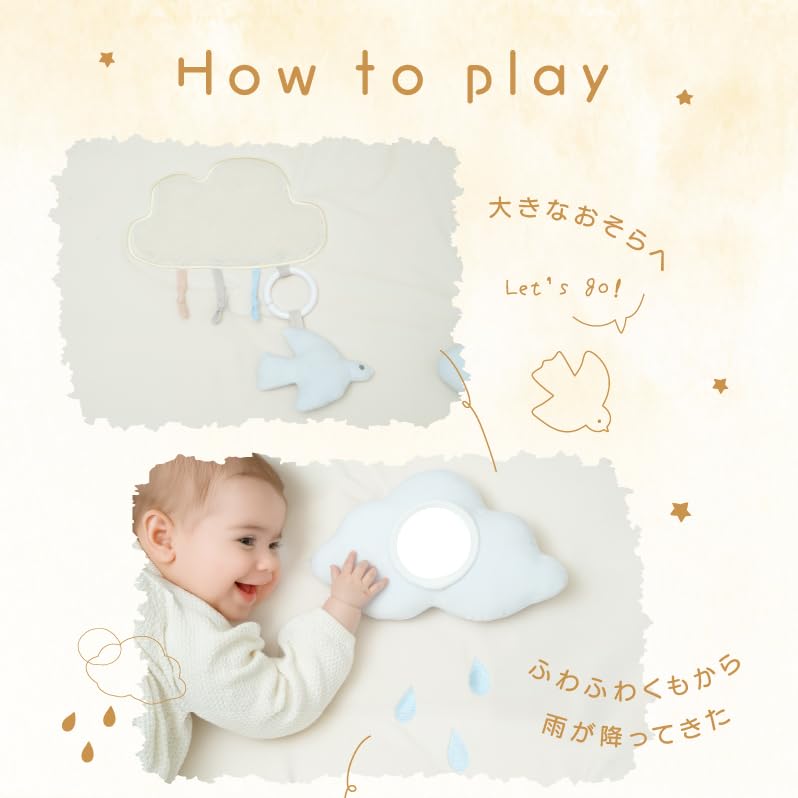 KISSBABY Play Toy Mat - Bird's Journey - Baby Mat [Approx. 100cm Diameter X 2cm Thick] Educational Play Mat, Washable, Reversible