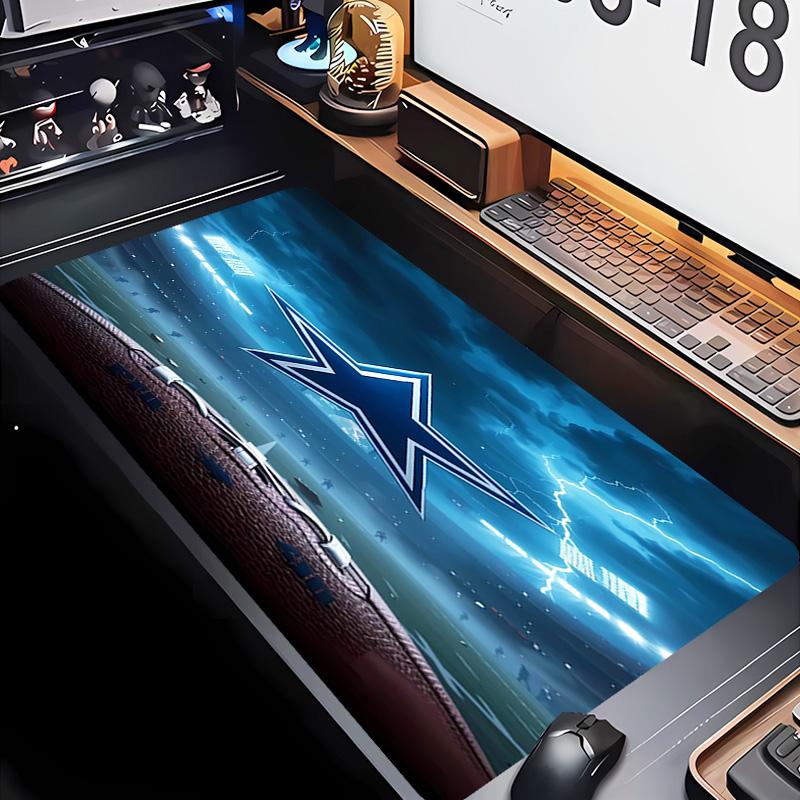 Dallas Cowboys Thema Premium rutschfestes Mauspadd mit genähten Kanten, Langlebiges Gummi-Material, für Schreibtisch & Gaming Großartige Geschenke