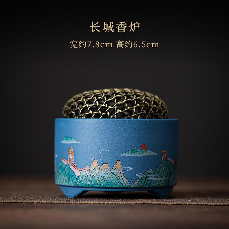 

Antique Great Wall Plate Incense Holder Zen Incense Waterfall Incense Burners Consecrate Censer Tea Ceremony Accessories Craft