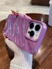 Luxury Wave Satin Ruffle Pattern Phone Case For iPhone 11 12 13 14 15 16 Pro Max X XR XS 7 8 Plus Shockproof Solid Color Cover