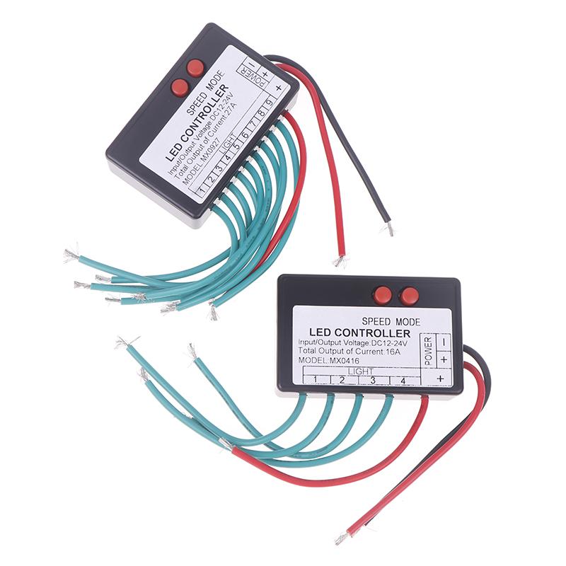 12V-24V 4Ch 9Ch Single Color Led Strip Light Controller Jump Water Burst Flash Horse Sign Luminous Word Exposed Light Box Switch