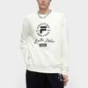 Fila Fusion Letter Logo Round Neck Pullover Loose Sweatshirt Men sweatshirt White T11M345204F-WT