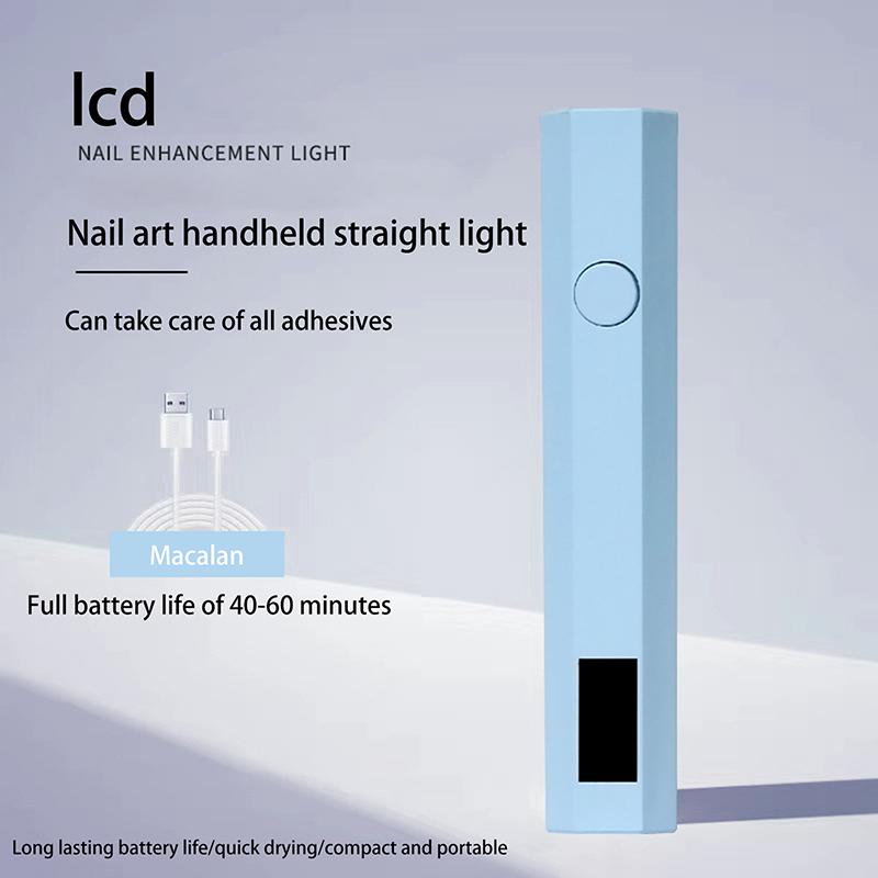 

Мини портативная УФ-лампа для ногтей, УФ-лампа для гелевых ногтей со светодиодным дисплеем, маленькая портативная лампа для светотерапии ногтей синий