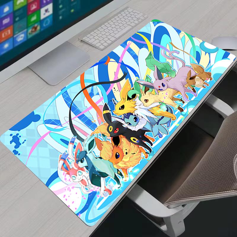 Mouse Pad Laptop Anime Kawaii Eevee Keyboard Rug Gaming Accessories Ppokemon Mousepad XXL Office PC Gamer Cabinet Desk Mat