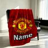 Custom Name Personalized Manchester Football F.C Print Blankets, Home Decor, Bedroom, Sofa, Camping, Couch, Gifts for Birthday Christmas