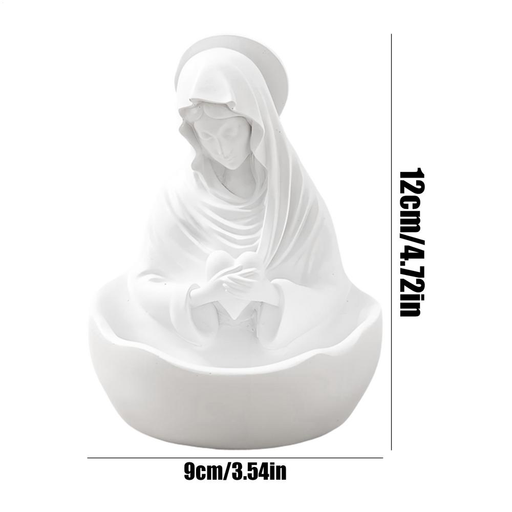 Mother Mary Statue Holy Mother Virgin Mary Figure Prayer Rosary Holder Christmas Catholic Holy Blessed Sculpture for Baptism белый