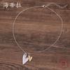 Heart-to-heart Two-color Love Pendant, Fashionable Size Heart-shaped Small Fresh Women's Simple Necklace