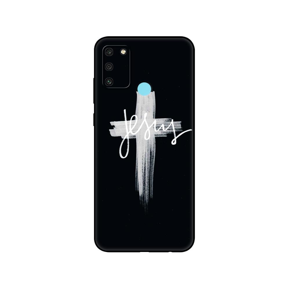 Black Tpu Case For Huawei Honor 8a Prime 8s Prime 9 Lite Honor 9A 9C 9X Premium 9x Pro 9S Case Cover Christ Jesus Cross