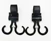 2pcs 360° Rotating Stroller Hooks Heavy-Duty Cart Bike Hanger Multipurpose Travel Organizer for Baby Pram & Shopping Bags