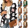 Leichter Damen-Cardigan mit Halloween-Print, Dreiviertelärmel, Lockere Passform für legere Halloween-Outfits