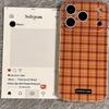 Trendy INS Creative Double-layered Orange Plaid Phone Case For iPhone 17Promax  Air 16 15 14 13 Pro MAX Plus Y2K Advenced Cover