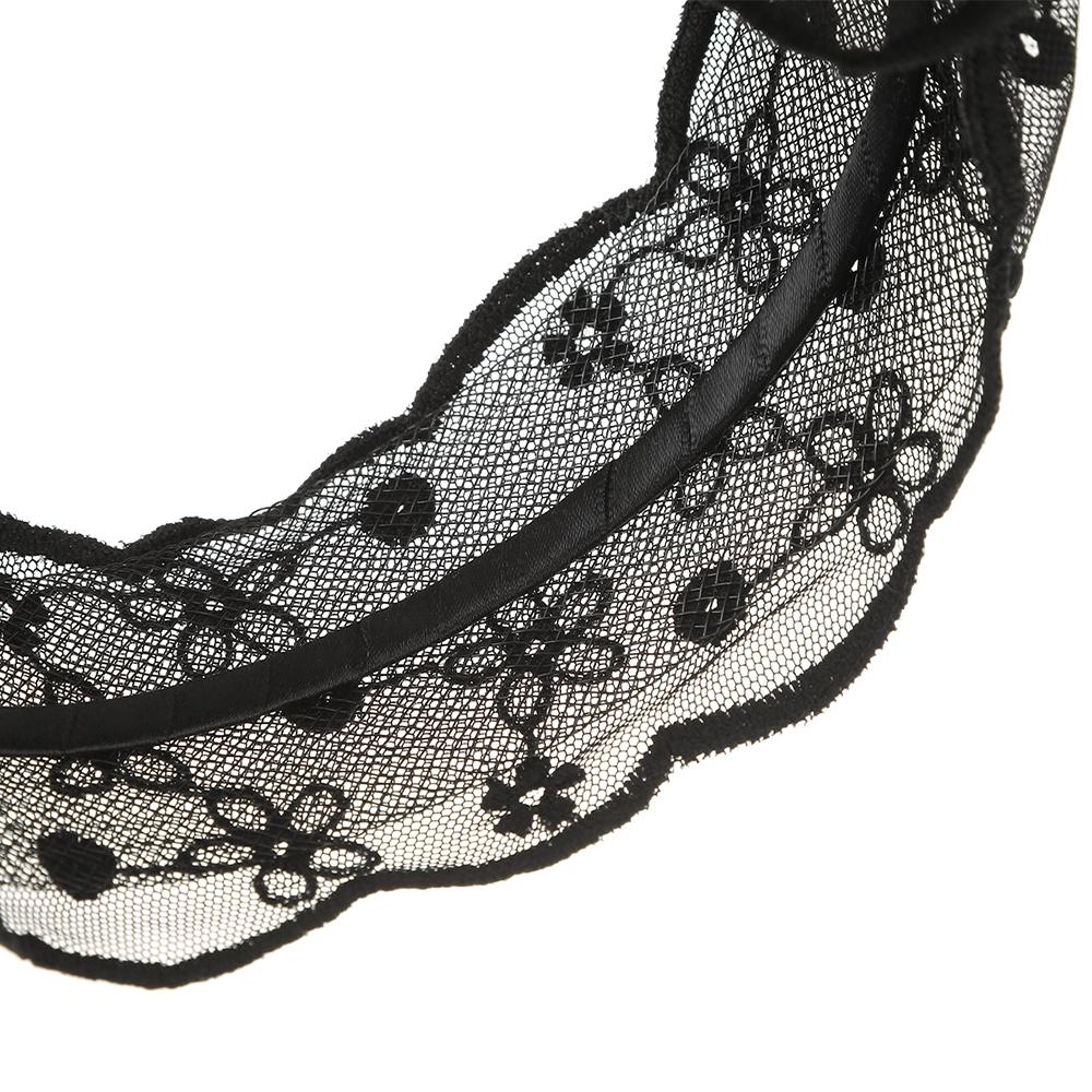 Solid Color Wide Mesh Flower Headband Bow Hairbands for Women Hair Accessories Headbands
