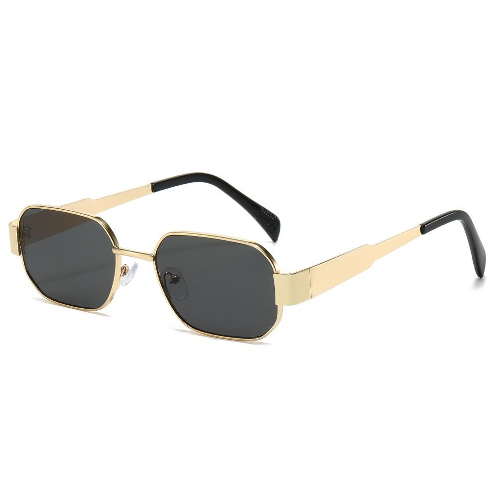 2024 Classical High Fashion Uv 400 Polygon Square Vintage Sunglasses Low Moq Custom Luxury Designer Men Women Metal Sunglasses