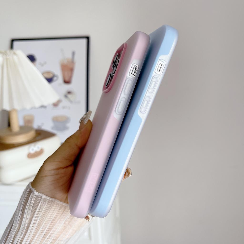 2-In-1 Simple Macaron Solid Color Suitable for iPhone15Pro Max Apple 16 Mobile Phone Case 13/14 Soft Case