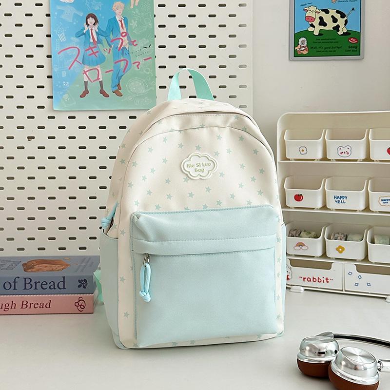 Schoolbag New Japanese Ins High Value Fresh Sweet Cute Star Backpack Junior High School Students Lightweight Travel Backpack