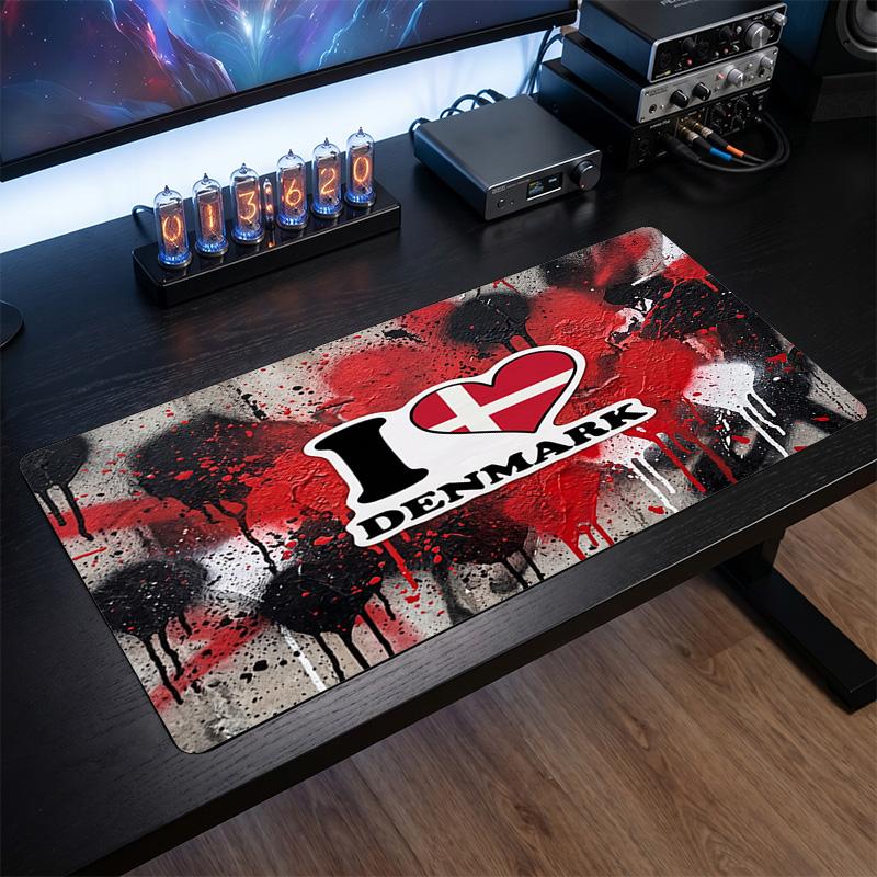 Denmark Football Crest Mouse Pad, Extended Non Slip Rubber Desk Mat for Gaming Office Laptop Fan Gift