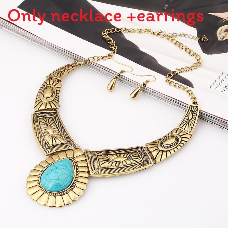 

Vintage Water Drop Necklace With Collar Chain For Art Deco Lovers золотий