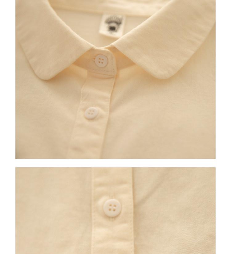 Korean Style Autumn Casual Doll Collar Long Sleeve Shirt