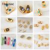 2 Types Perles Œil Maléfique / Œil du Diable, Plaqué Or Pavé Zircon Perles Libres Accessoires Espaceurs Bijoux Perles DIY