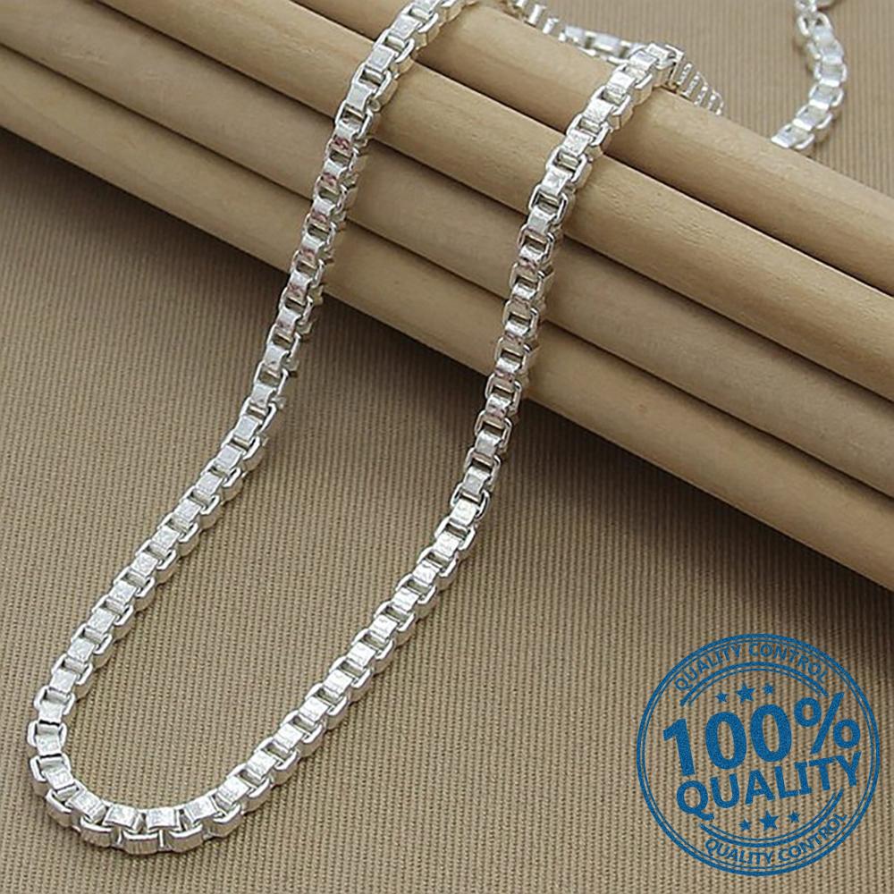 

Мужская цепочка серебряного цвета с геометрическим узором в виде коробки, ожерелье для женщин, модные ювелирные изделия унисекс, колье-ошейники для женщин