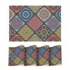 Mandala Vintage Vinyl Plastic Placemats Set of 4, 12x18 Inch Washable Non-Slip Table Mats for Party Kitchen Dining Decor
