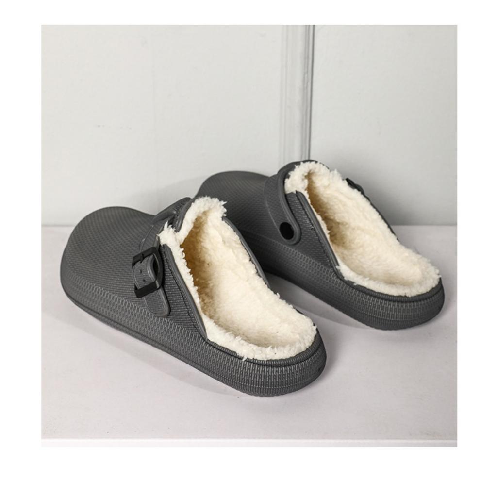Men's Cotton Shoes with Thick Soles and Cotton Slippers for Warmth, Anti Slip, and Toe Covering