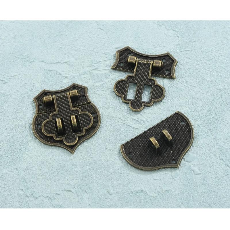 2Pc Antique Padlock Bronze/Gold Box Hasp Lock Catch Latches for Jewelry Box Suitcase Buckle Clasp Furniture Hardware Accessories