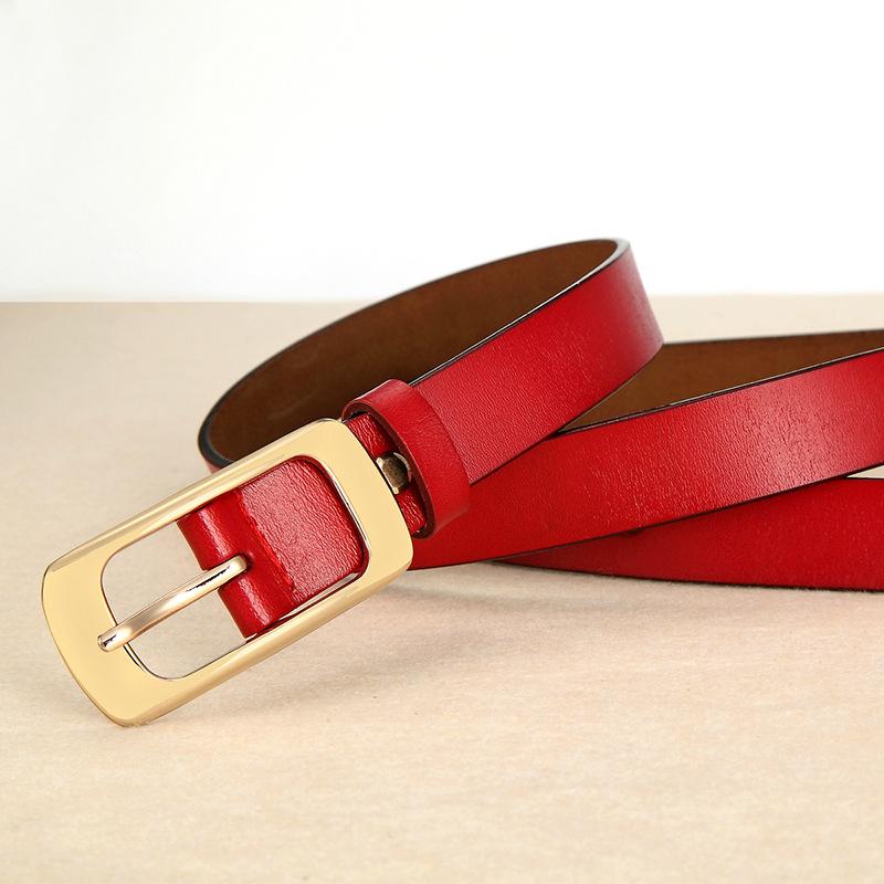 Women'S Vintage Leather Belt, Casual Pin Buckle Belt, Cowhide Women'S Belt