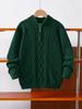 Preppy Jungen Halb-Zip Zopfmusterpullover für die Schule