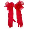 Elastic Women Long Mittens Wedding Dress Bridal Mesh Gloves Solid Lace Sleeves Gloves  Christmas