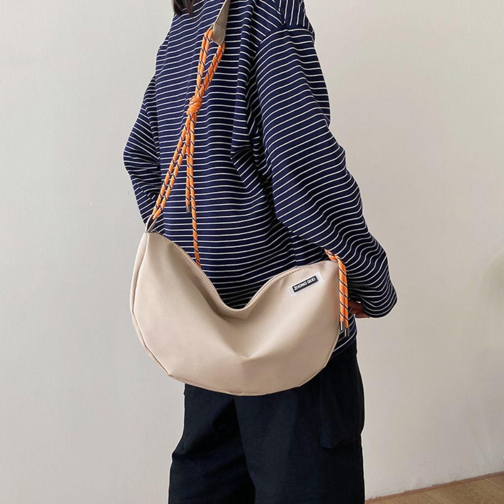 Casual Nylon Rope Nylon Crossbody Bag Casual Solid Color Shoulder Bag Multifunctional Fashion Dumpling Bag Travel
