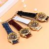 Luxury Stainless Steel Quartz Military Sport Leather Band Dial Hollow Wrist Watch JRY