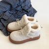 [Fanfna] Cute Round Head Bow Snow Boots Women's 2025 Autumn New Retro Velvet Thickened Cotton Shoes