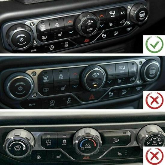 3XAir Condition Switch Knob Trim Ring Cover Green For Jeep Wrangler JL& JT 18+