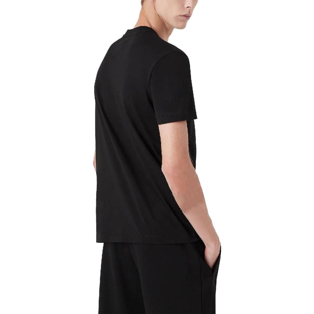 Emporio Armani T-shirt da Uomo con Stampa Lettere Taglio Dritto Girocollo Manica Corta Top Nero 8N1TN51J-PZZ1-0021