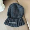 High-end Big Head Circumference Wool Hat Women's Winter American Cold Hat Gray Knitted Hat Fashionable Foreign-style Cold-proof Warm Hat