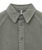 NOIRER FOR WOMAN Oversized Dyed Crop Shirt (Khaki)