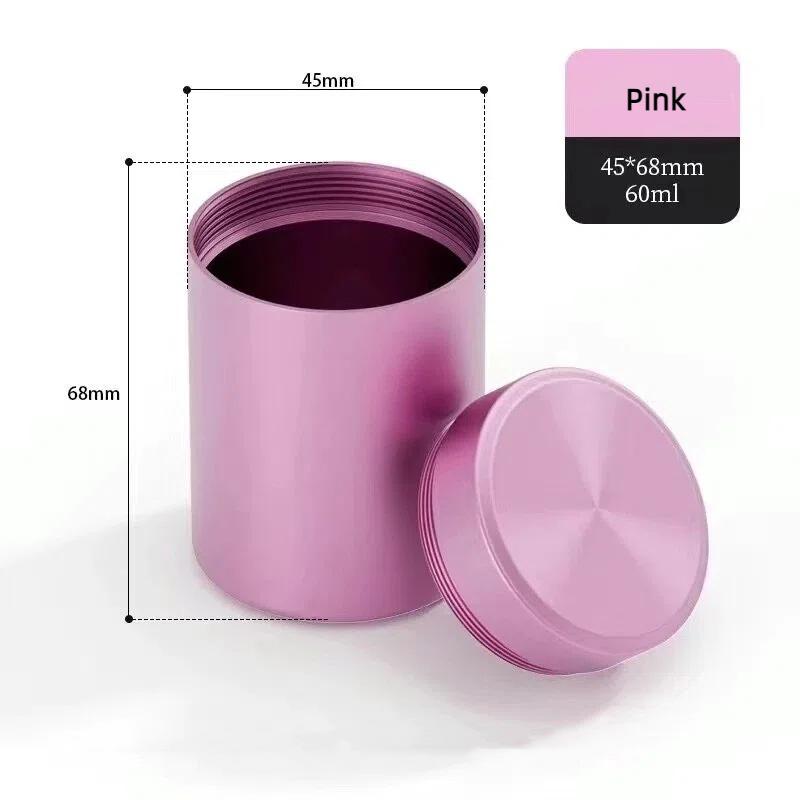 

Герметичная банка для чая из алюминиевого сплава, мини-банка для хранения трав, портативный контейнер для хранения кофе, герметичная банка для чая Pink 60ml