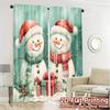 2pcs  Curtains Cute Snowman Christmas Gifts (3) Popular Contemporary Curtains Fabric Curtains Versatile All Ldeal for Bedroom &