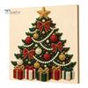 DIY Faux Pearl Art Crafts Christmas Kit, Santa Snowy Cottage Painting Kits for Adults 3D Bead Craft Set Adults, Home Winter Holiday Wall Decor Indoor