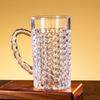 Neuer Eingang 1000ml Große Kapazität Mit Griff Großes Gemustertes Glas Bierkrug Dick Hitzebeständig Teetasse Großer Fassbierkrug