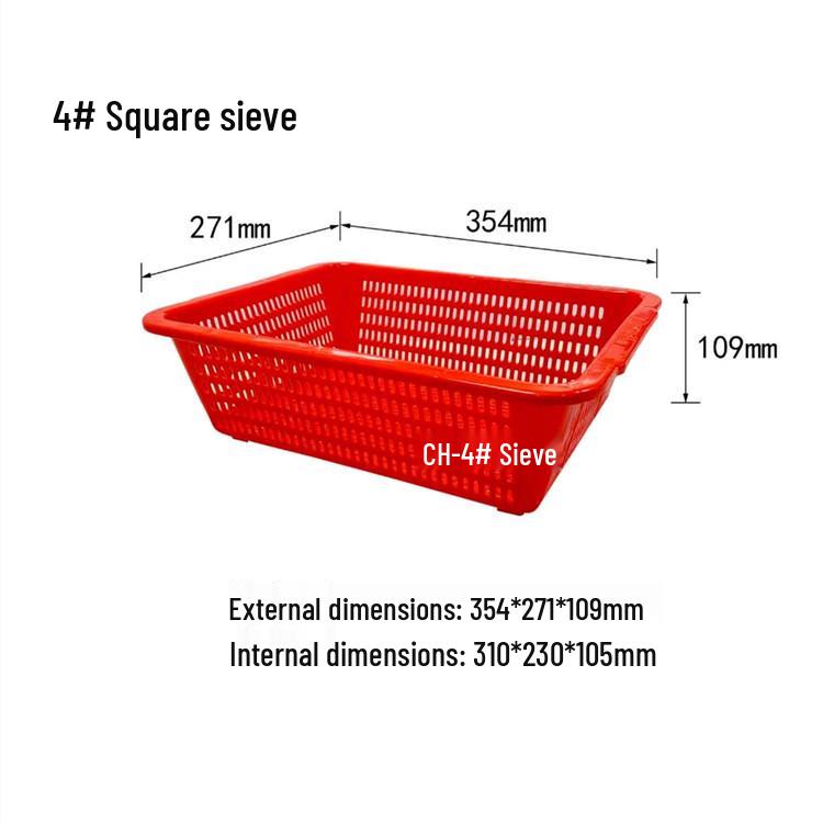 Sturdy Square Plastic Sorting and Draining Basket for E-commerce and Warehouse