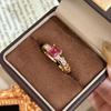 Xiaohongshu Hot-selling Wheat Ear Colored Treasure Open Ring Full of Diamonds Exquisite Medieval French Retro Adjustable Ring