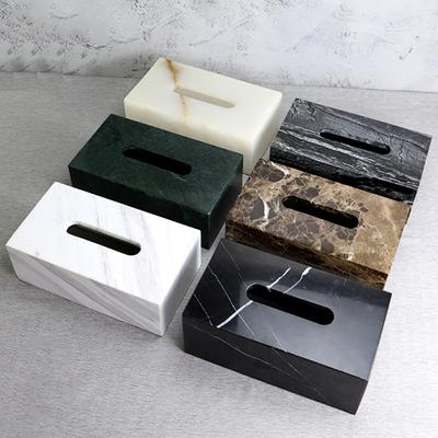 Factory Outlet 25x14x10CM Cuboid Naturalny Marmur Kamień Duże Pudełko Na Chusteczki Przechowywanie Organizacja Case