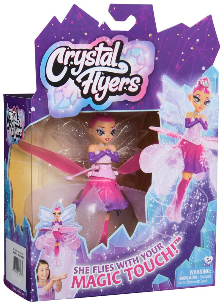 Boneca mágica voadora de cristal com cristal interativa para crianças a partir de 5 anos e Flyer, asas, brinquedo, para cima.