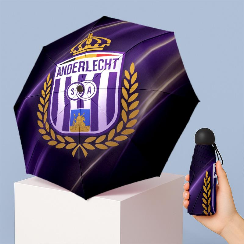 Anderlecht FC Mini 5 Fold Pocket Umbrella Compact Lightweight Anti UV Rain Sun Protection Umbrella Portable Travel Umbrella