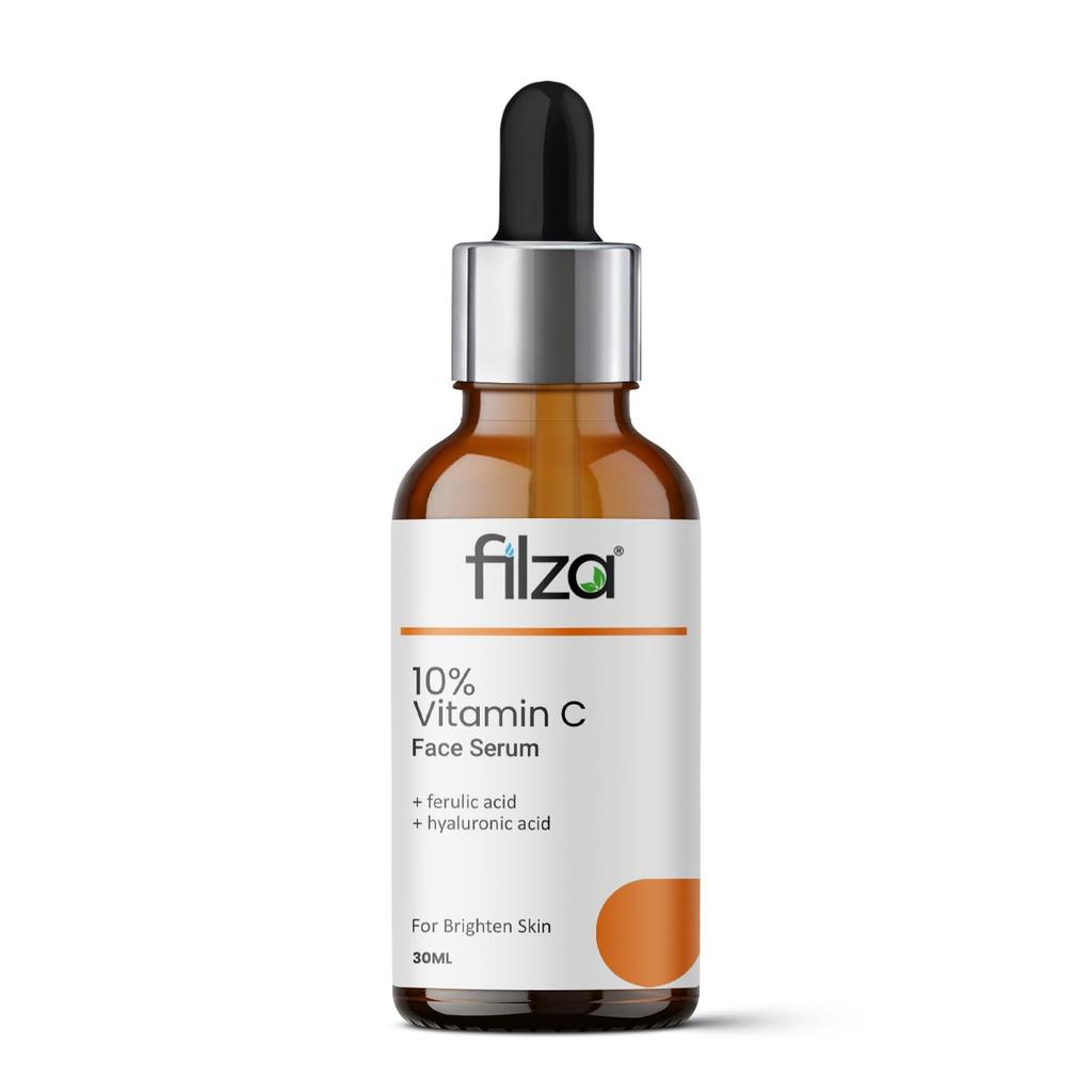 FILZA 10% Vitamin C Face Serum for Glowing Skin with 0.5% Ferulic Acid & Hyaluronic Acid | Reduce Dark Spots, Hyperpigmentation & Uneven Skin Tone